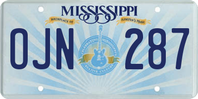 MS license plate OJN287