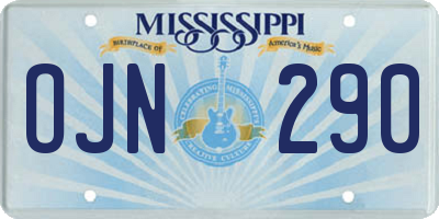 MS license plate OJN290