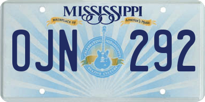 MS license plate OJN292