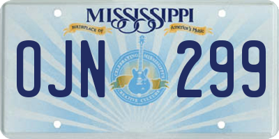 MS license plate OJN299
