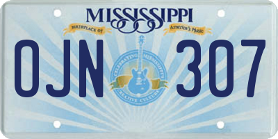 MS license plate OJN307