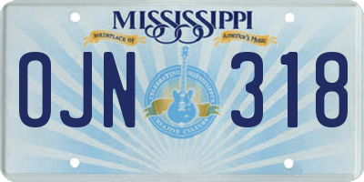MS license plate OJN318
