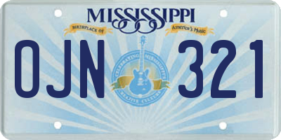 MS license plate OJN321