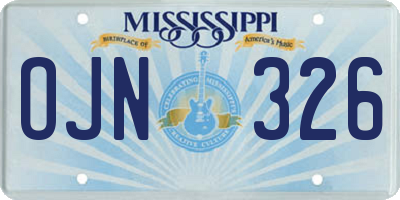 MS license plate OJN326