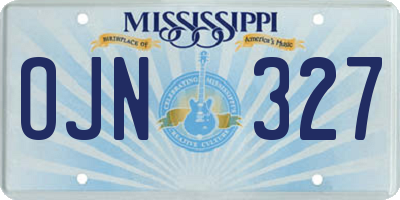 MS license plate OJN327