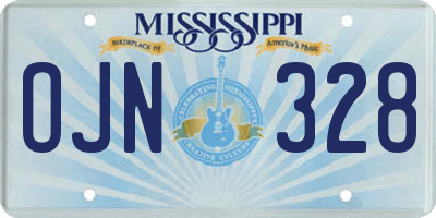 MS license plate OJN328