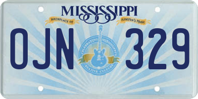 MS license plate OJN329