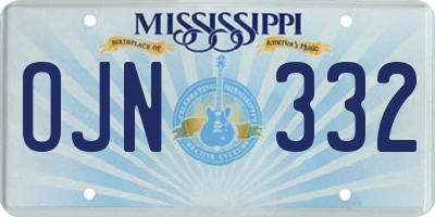 MS license plate OJN332