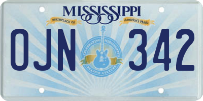 MS license plate OJN342