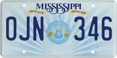 MS license plate OJN346