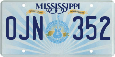 MS license plate OJN352