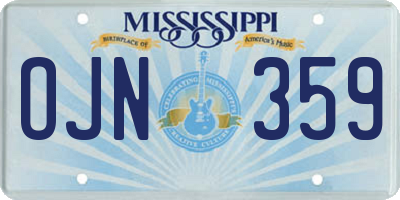 MS license plate OJN359