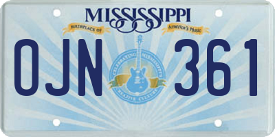MS license plate OJN361