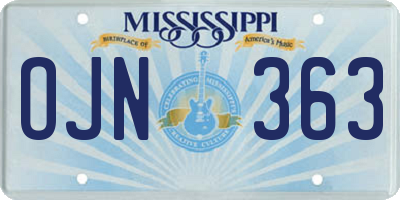 MS license plate OJN363