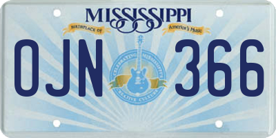 MS license plate OJN366