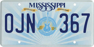 MS license plate OJN367