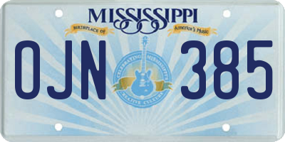 MS license plate OJN385