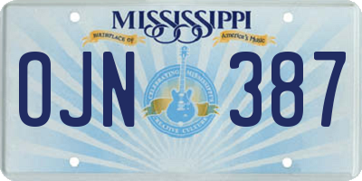 MS license plate OJN387