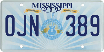 MS license plate OJN389