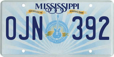 MS license plate OJN392