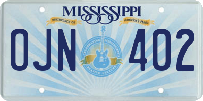 MS license plate OJN402