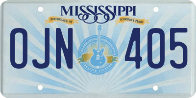 MS license plate OJN405