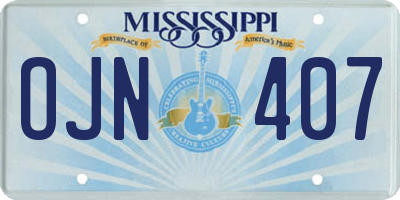 MS license plate OJN407