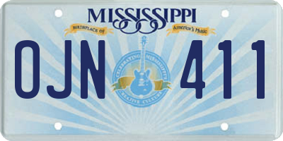 MS license plate OJN411