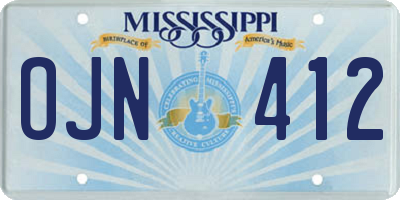 MS license plate OJN412