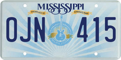 MS license plate OJN415