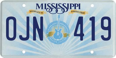 MS license plate OJN419