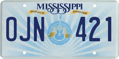 MS license plate OJN421