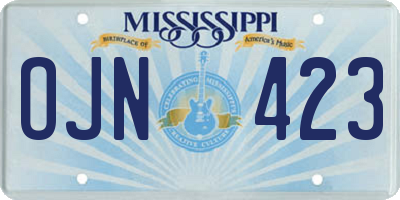 MS license plate OJN423