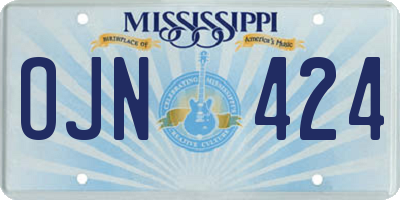 MS license plate OJN424