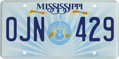 MS license plate OJN429