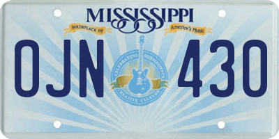 MS license plate OJN430