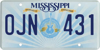 MS license plate OJN431