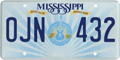 MS license plate OJN432