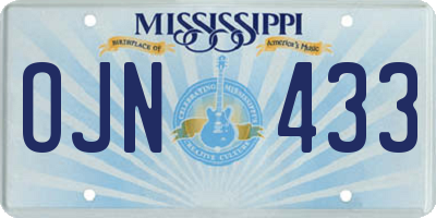 MS license plate OJN433