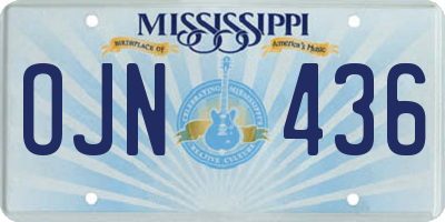 MS license plate OJN436
