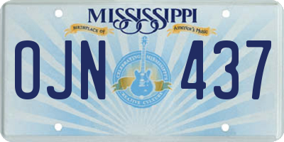 MS license plate OJN437