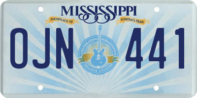 MS license plate OJN441