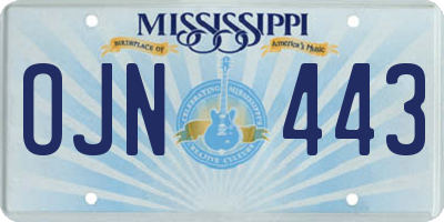 MS license plate OJN443