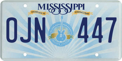 MS license plate OJN447