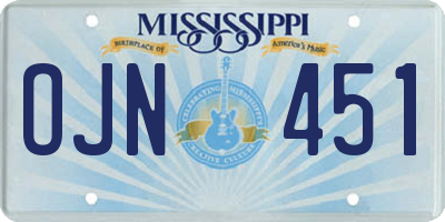 MS license plate OJN451
