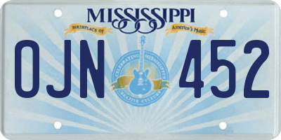 MS license plate OJN452