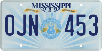 MS license plate OJN453