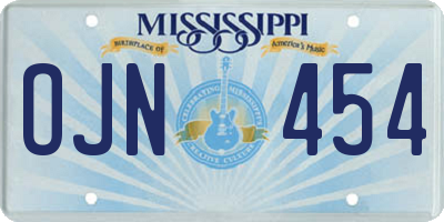 MS license plate OJN454