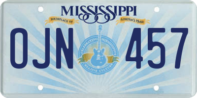 MS license plate OJN457