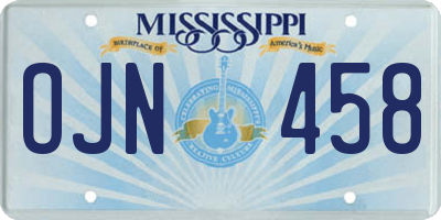 MS license plate OJN458
